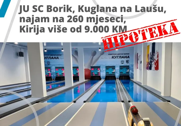 SC Borik plaća mjesečno kiriju za kuglanu 9.000 firmi koja je pod hipotekom