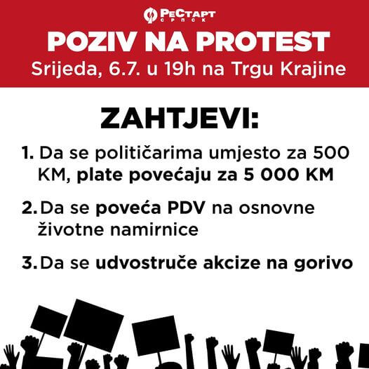 Najavljen protest u Banjaluci