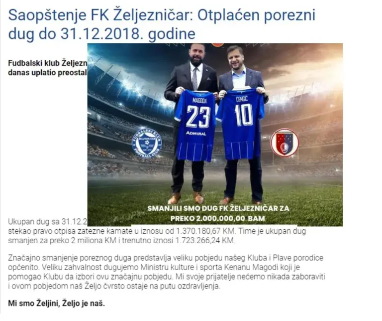 FOUL IN THE LAW: How Sarajevo Residents Paid Million-Dollar Debts of FK Željezničar